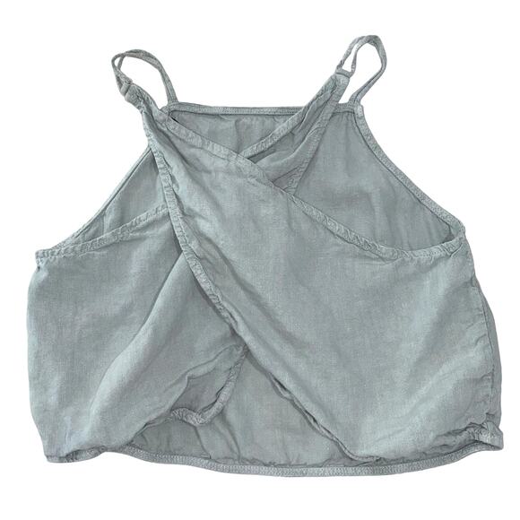 Linen Backless Tank by ZARA in Sage Green - Picture 4 of 7